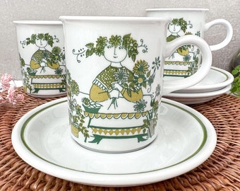 Figgjo Flint Market Cup & Saucer, Vintage Figgjo Flint Norway Mug, Turi design Coffee Cups, Scandinavian Tableware