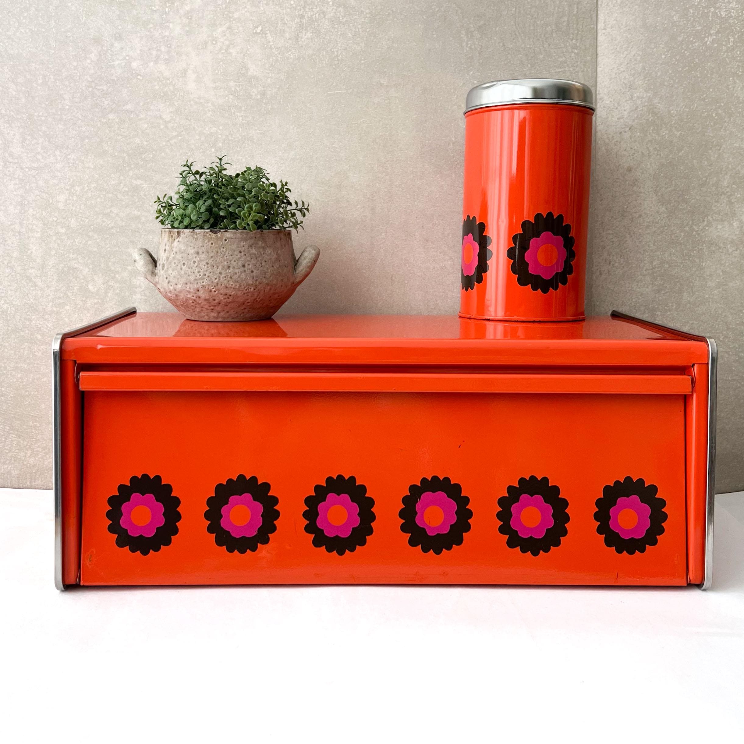 ヴィンテージ1970年代 EKCO カナダ製キャニスター&ブレッドケースセット Bread bin and canister set - Etsy 日本