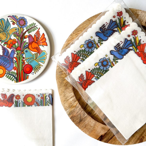 Serviettes en papier Villeroy Et Boch Acapulco, Serviette vintage, Vaisselle Boho des années 70.