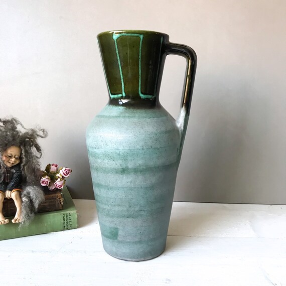 Large Fat Lava Floor Vase Vintage Scheurich Ceramics West Etsy