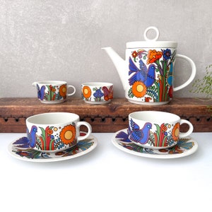 Villeroy & Boch COBURKトリオセットヴィンテージ Villeroy and Boch Acapulco Tea Set, 70s' Boho Tableware, Mid