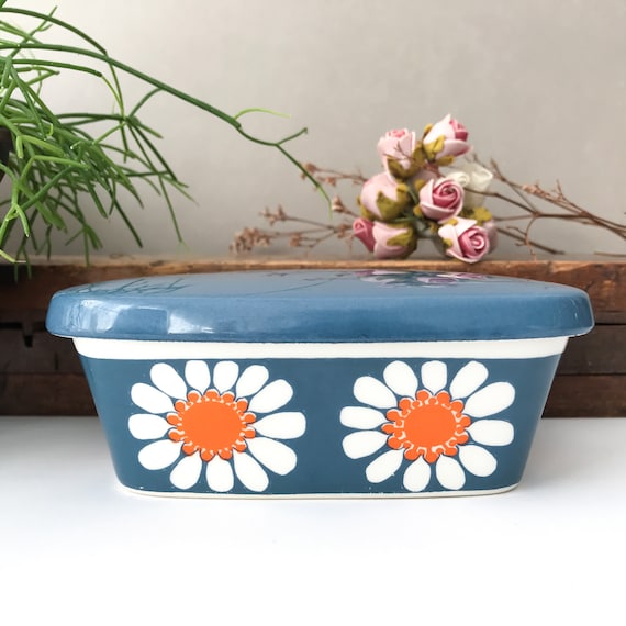 Vintage Figgjo Flint Daisy Butterdose, Turi Design Skandinavisches Geschirr