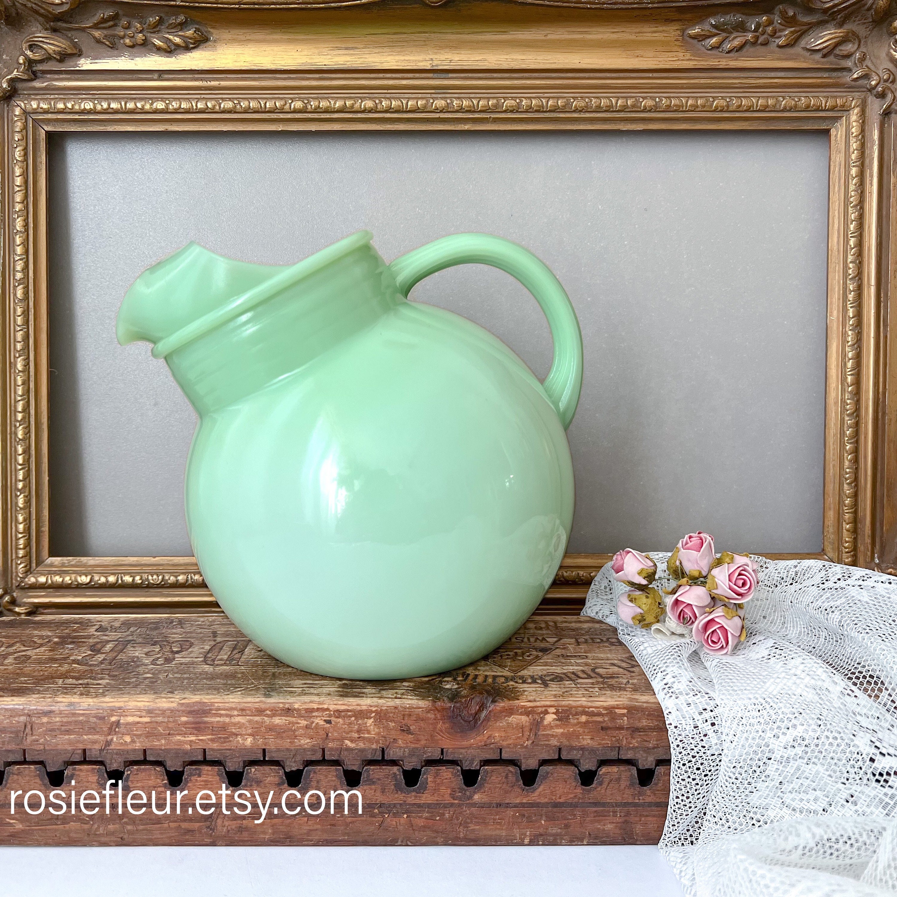 Rare Fire King Jadeite Ball Pitcher, Vintage Anchor Hocking