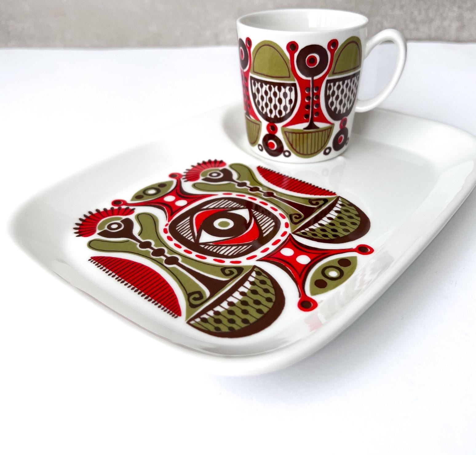 Rare Figgjo Flint Calypso TV Plate With Cup, Scandinavian Mid