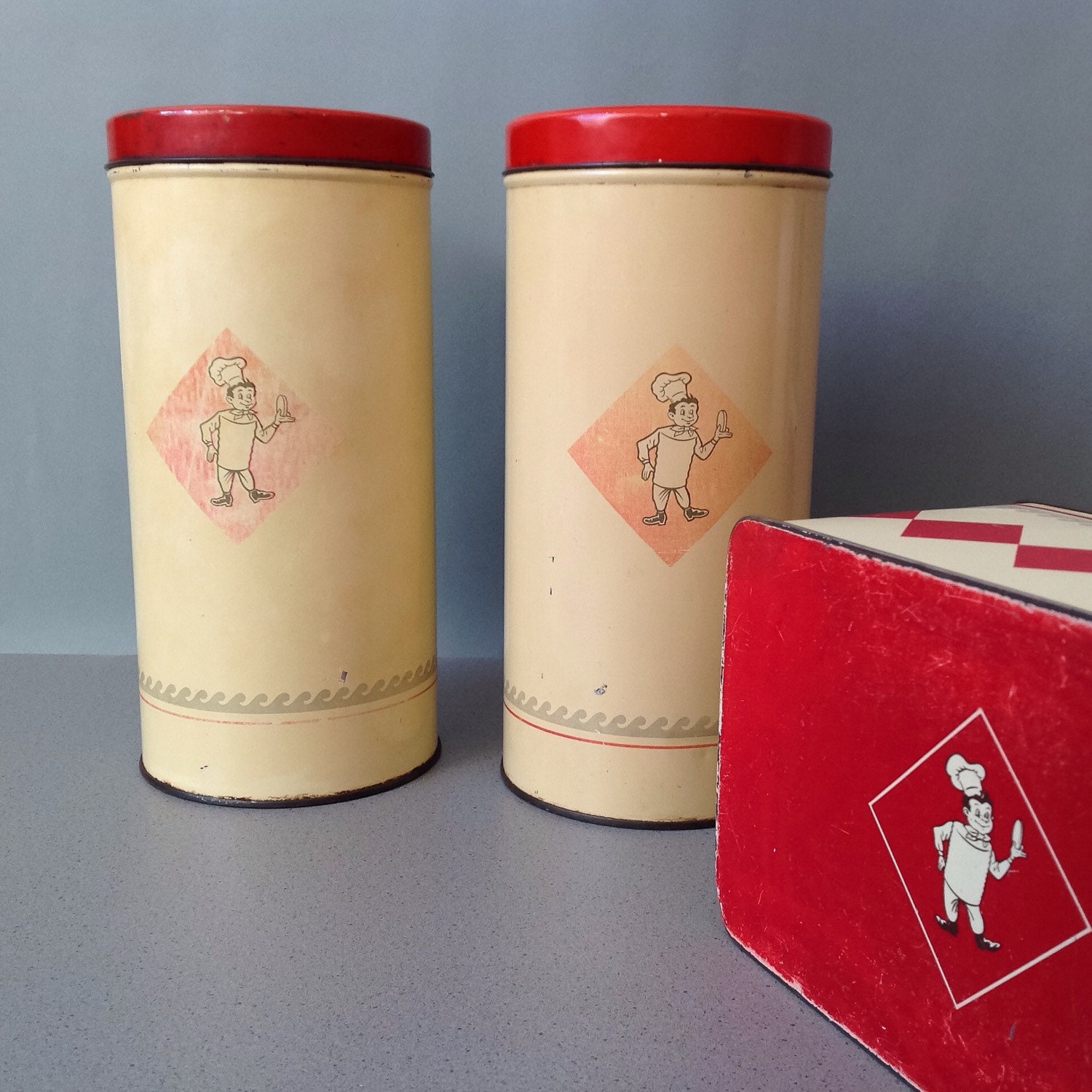 Dutch language tin vintage Boter Koekjes candy or biscuit tin rectangular tin storage container