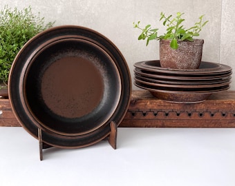 Arabia Ruska Soup Bowls, 60&#39;s Mid Century, Soup Plates , vintage Industrial , Scandinavian Tableware , Arabia Finland Rustic Bowls