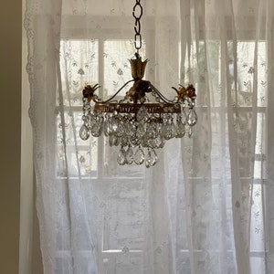 White Cream voile, sheer curtain, curtain panel, French style net curtain, Romantic curtain scalloped edges, embroidered privacy curtain.