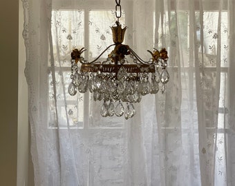 White Cream voile, sheer curtain, curtain panel, French style net curtain, Romantic curtain scalloped edges, embroidered privacy curtain.