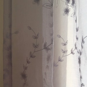 Beautiful French sheer curtain, voile curtains, net curtain, embroidered curtain, lace curtains image 5
