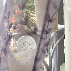 Beautiful French sheer curtain, voile curtains, net curtain, embroidered curtain, lace curtains image 6