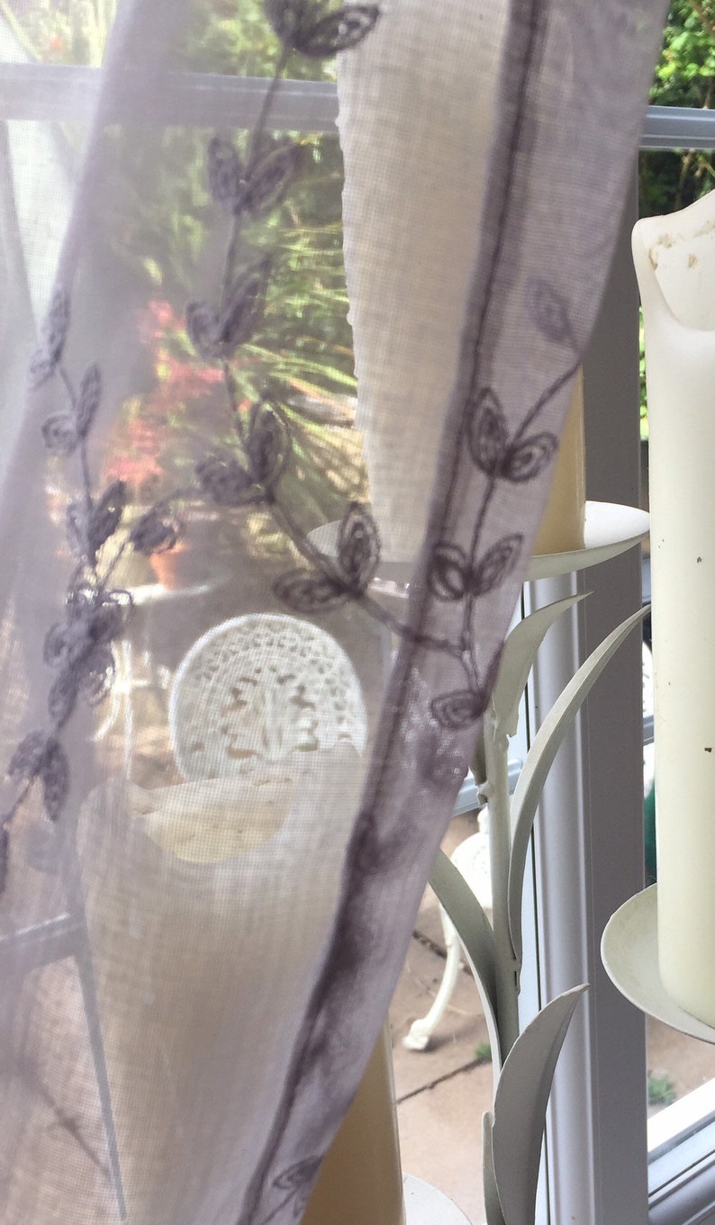 Beautiful French sheer curtain, voile curtains, net curtain, embroidered curtain, lace curtains image 6