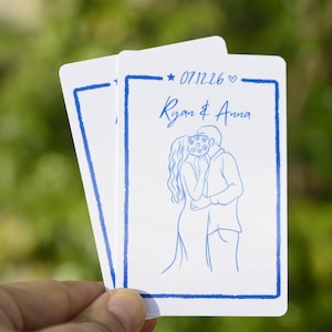 Custom Wedding Guest Book Playing Cards| Wedding Guest Book Alternative| Blank Cards| Hand drawn wedding  Cards| Engagement Party Cards
