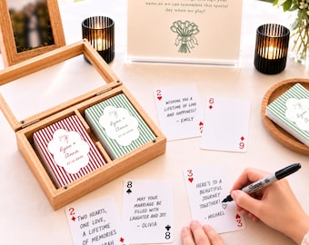 Custom Wedding Guest Book Playing Cards: Unique Engagement Gift