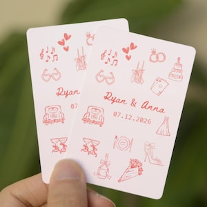 Cartas de baralho personalizadas para livro de convidados de casamento | Alternativa para livro de convidados de casamento | Cartas de baralho em branco | Lembrancinhas para chá de panela