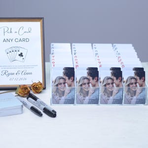 Libro de visitas de naipes para bodas, alternativas al libro de visitas de bodas, libro de visitas con baraja de cartas única, tarjetas en blanco para escribir, recuerdos de fiesta