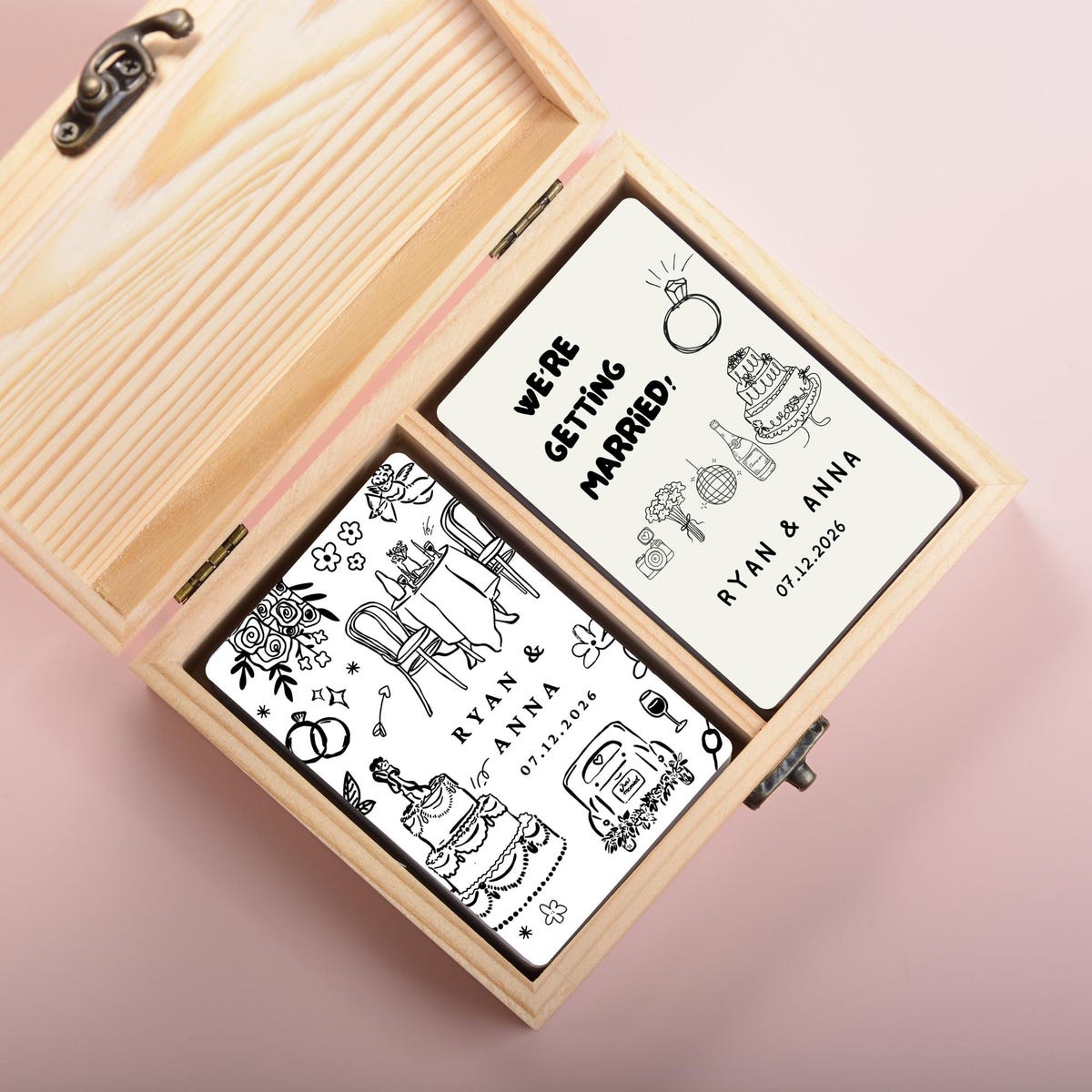 Custom Wedding Guest Book Playing Cards: Unique Engagement Gift