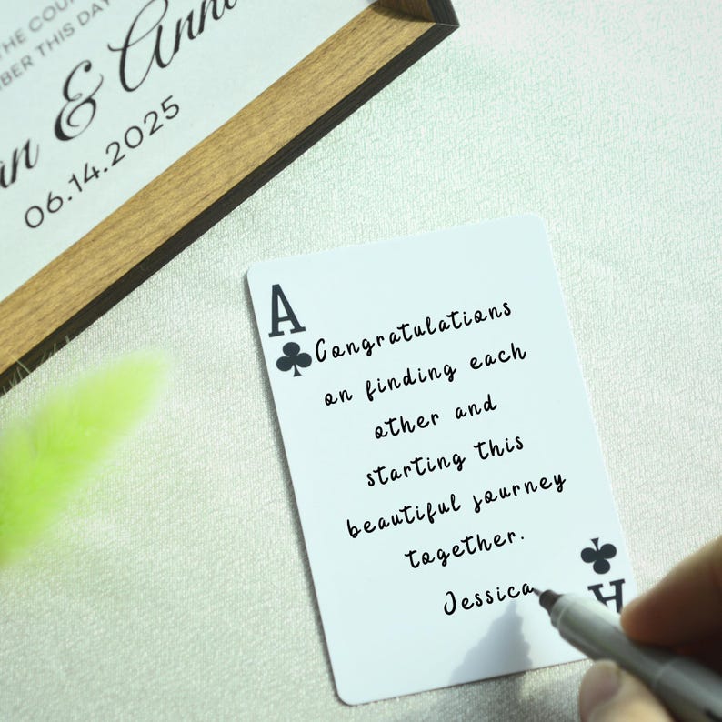 Custom Playing Cards Guest Book - Personalized Wedding Deck With Photo Upload & Metal Gift Box