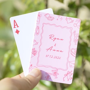 Cartas de baralho personalizadas para livro de convidados de casamento | Alternativa para livro de convidados de casamento | Livro de visitas com baralho de cartas | Lembrancinhas para chá de panela | Cartões em branco