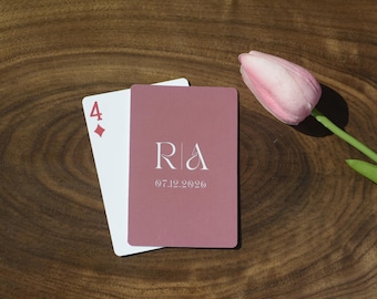 Custom Wedding Guest Book Playing Cards: Personalized Engagement Gift