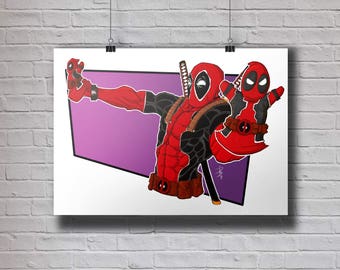 Deadpool SFW A4 Original Art Print