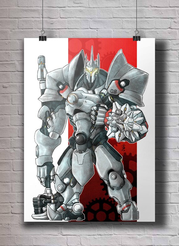 Overwatch Reinhardt A4 Original Art Print Etsy