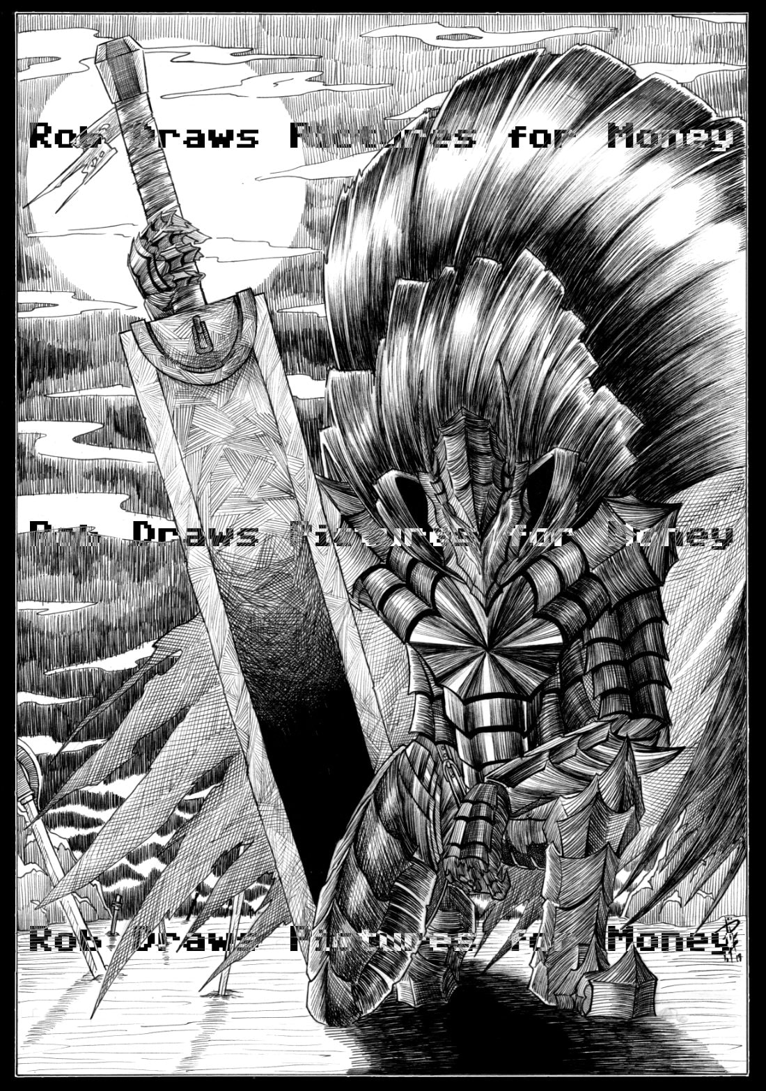 Guts Berserker Armour A4 Original Art Print - Etsy