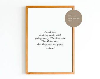 Citation De Deuil Citation De Deces Rumi Impression De Deuil Etsy France
