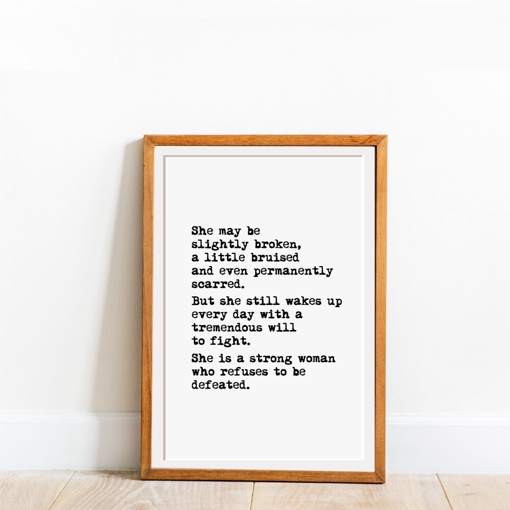 Strong Women Quote Strong Woman Print Printable Wall Art Etsy Singapore