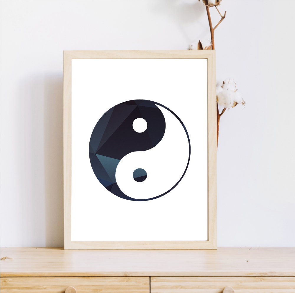 Yin Yang wall art / yin yang wall décor / Chinese symbol / 8 x Etsy