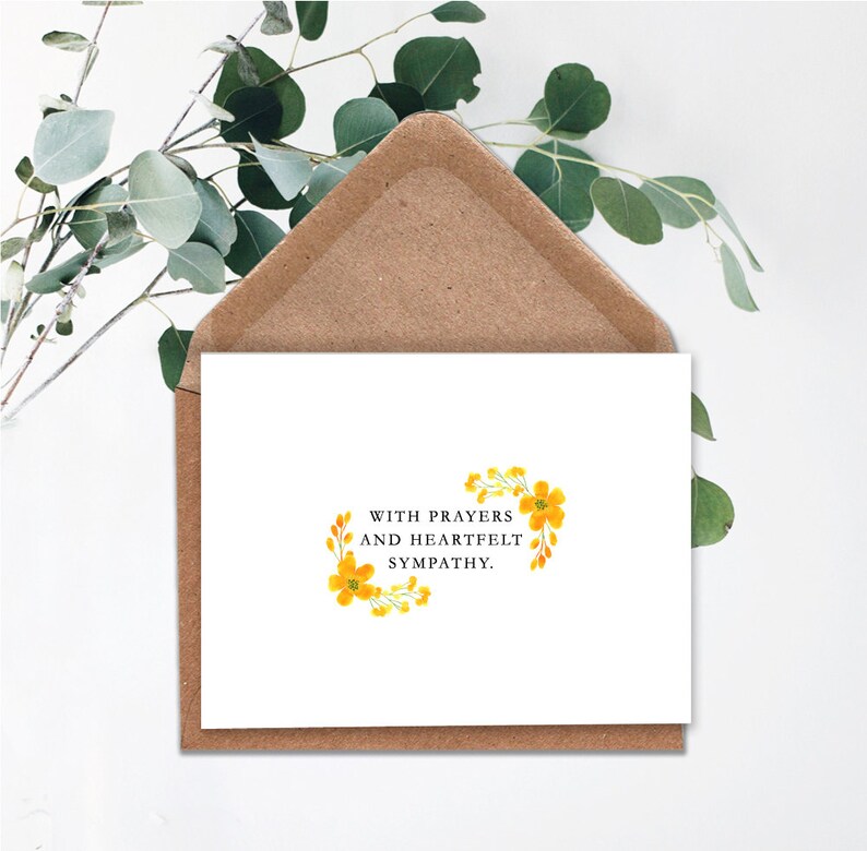 Condolence card Heartfelt Sympathy Instant download,Printable card,in memory of Printable Sympathy Card Death Anniversary With Prayers
