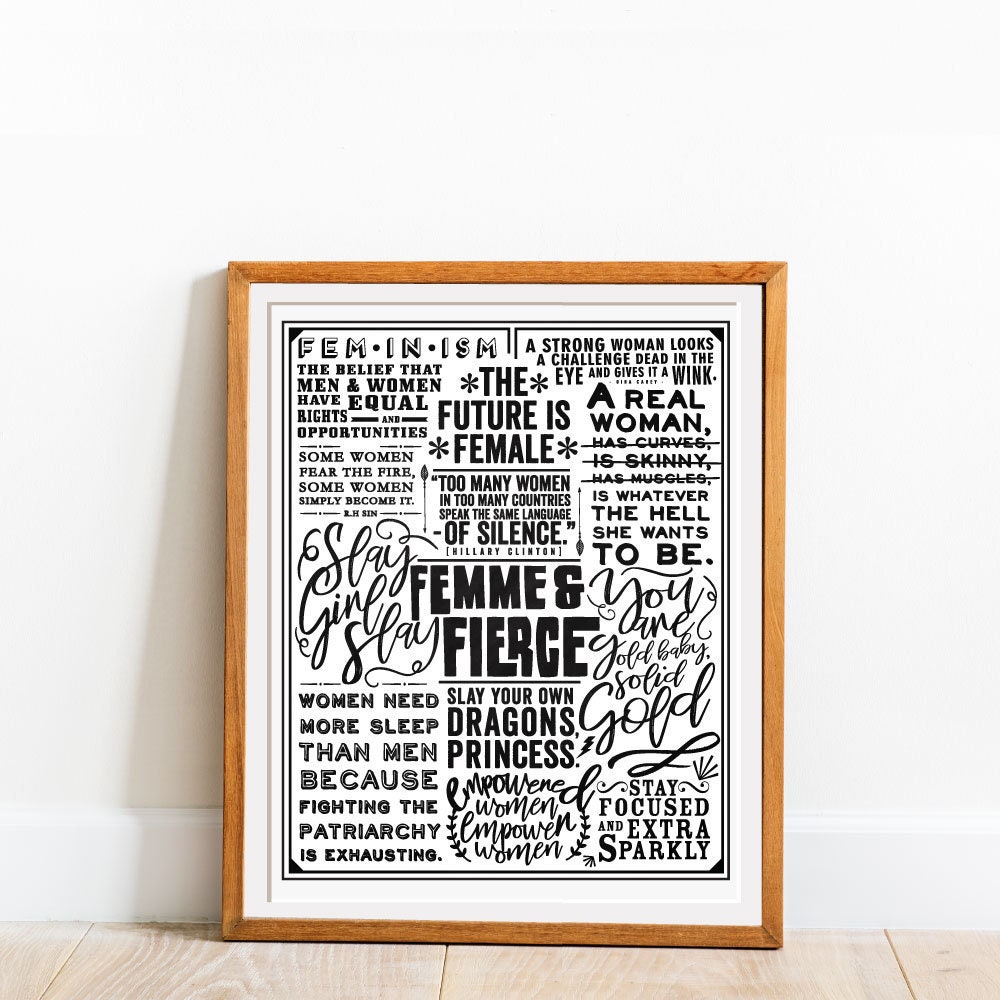 feminist quotes collage art printable quotes feminist etsy