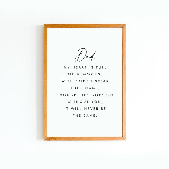 Citation De Deuil De Papa Te Manque Papa Citation De Deces Etsy Canada