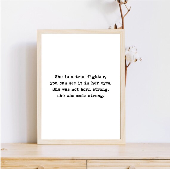 Strong Woman Fighter Quotes She Is A Fighter She Quotes Strong Woman Decor Strong Woman | Etsy