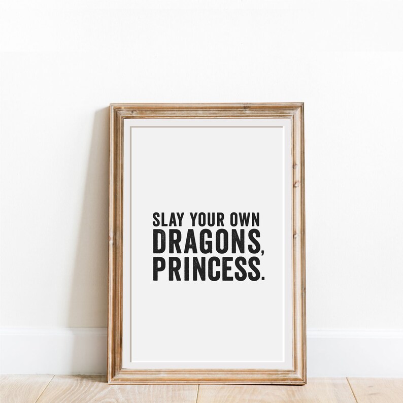 Strong Woman Print Printable Wall Art Strong Women Slay Etsy