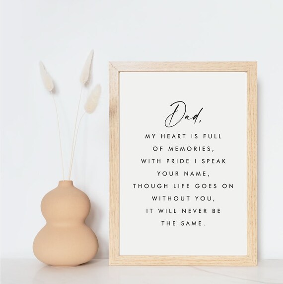 Citation De Deuil De Papa Te Manque Papa Citation De Deces Etsy Canada