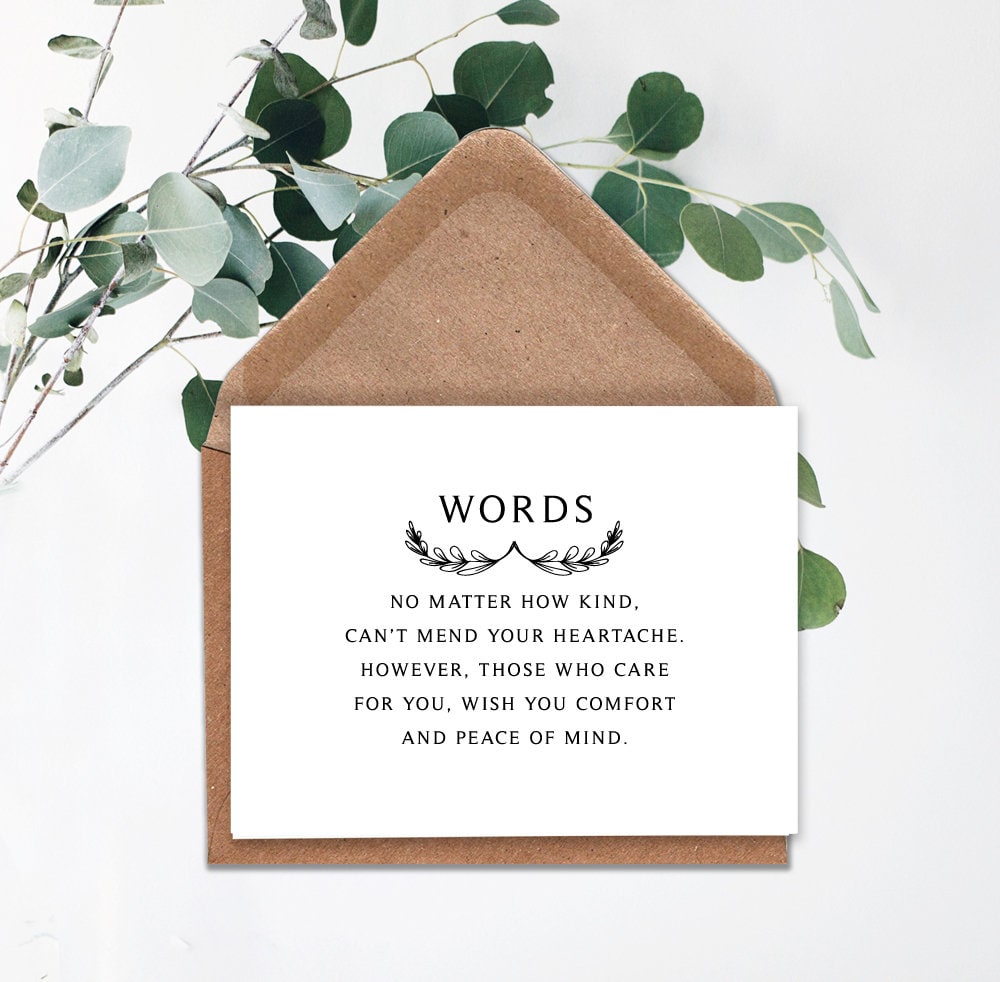 Bereavement Card Sympathy Card PRINTABLE Card Thinking of Etsy UK