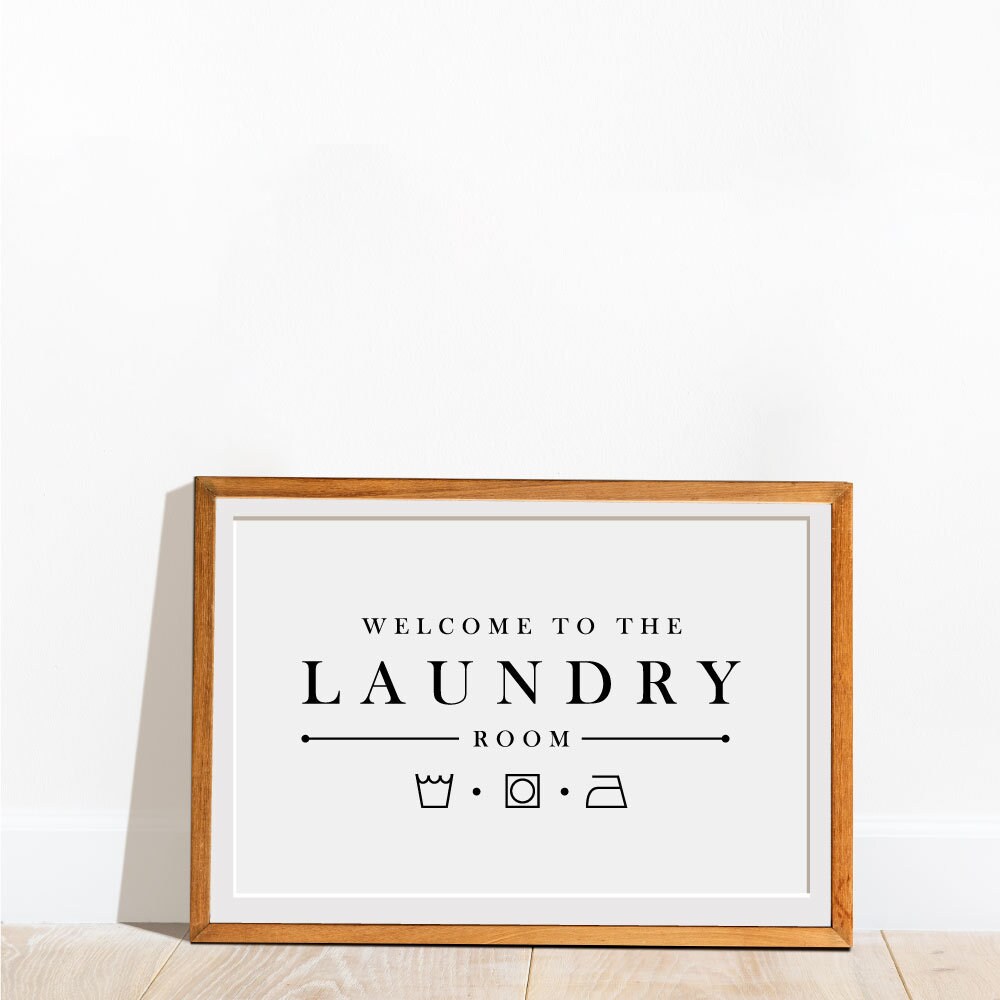 Wäschezimmer Zeichen Wäsche druckbare Kunst minimalistisch | Etsy