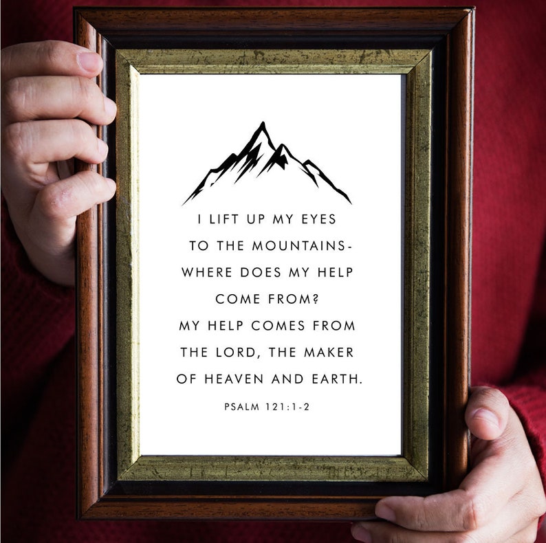 Psalm 121 Printable Art Christian Wall Art Printable Verse | Etsy