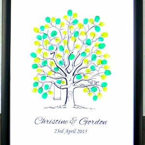 Personalised Fingerprint Birch Tree Guest Book Wedding Birthday Christening Baby Shower (18)