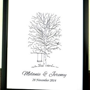 Personalised Fingerprint Birch Tree Guest Book Wedding Birthday Christening Baby Shower (11)