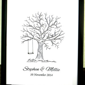 JPEG Digital File Personalised Fingerprint Tree Guest Book Wedding Birthday Christening Baby Shower (7)