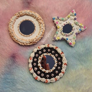Mini mirror vintage cake top magnets