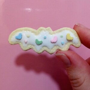 Pastel bat sugar cookie barrette