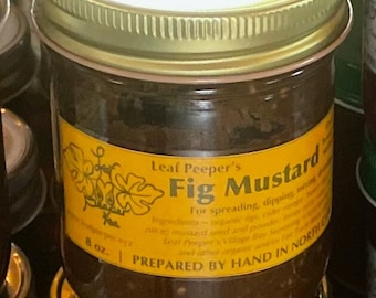 Fig Mustard (3 jars, 8 oz each) - homemade artisan mustard for spreading, dipping, mixing, more - Prepared by Hand in Eastern North Carolina