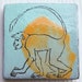 Ceramic tile "monkey" turquoise 9 x 9 cm