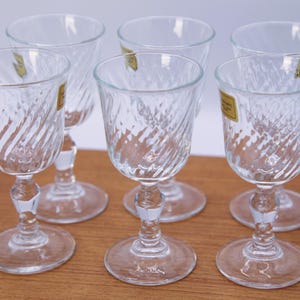 6 Vintage Luminarc Cordial Gläser aus den 1970er Jahren Antike französische Glaswaren