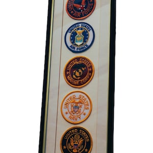 Framed US Military Branch Patches