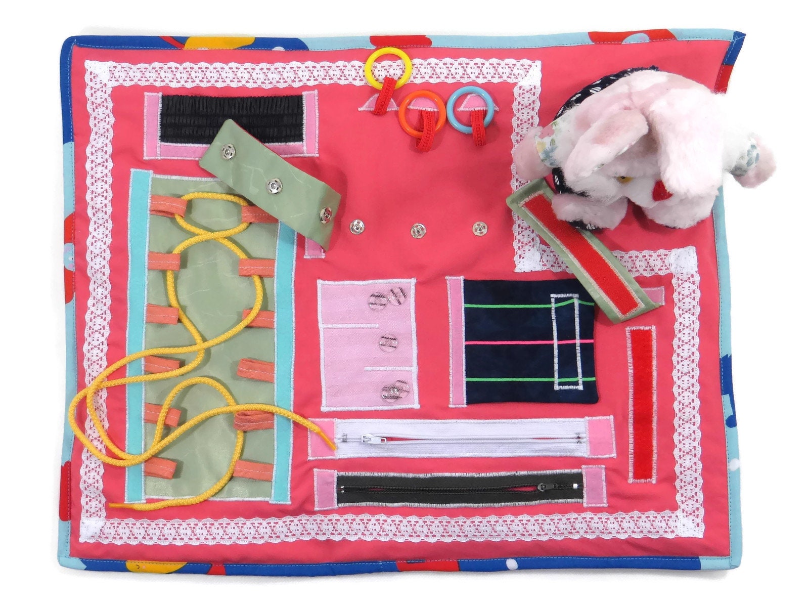 Busy Blanket For Dementia Alzheimers Toy Fiddle Color Fidget Etsy