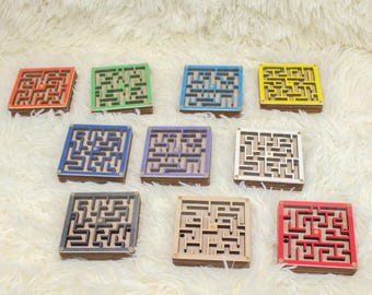 Wooden labyrinth maze for kids, Concentration games, Stocking toddler Christmas gifts