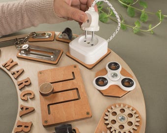 Adult Fidget ASMR Lock Board, Wooden Memory Care Montessori Dementia Activities